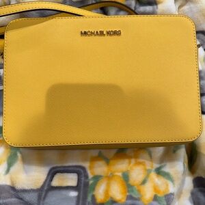 Michael Kors Vibrant Yellow Leather Crossbody Bag